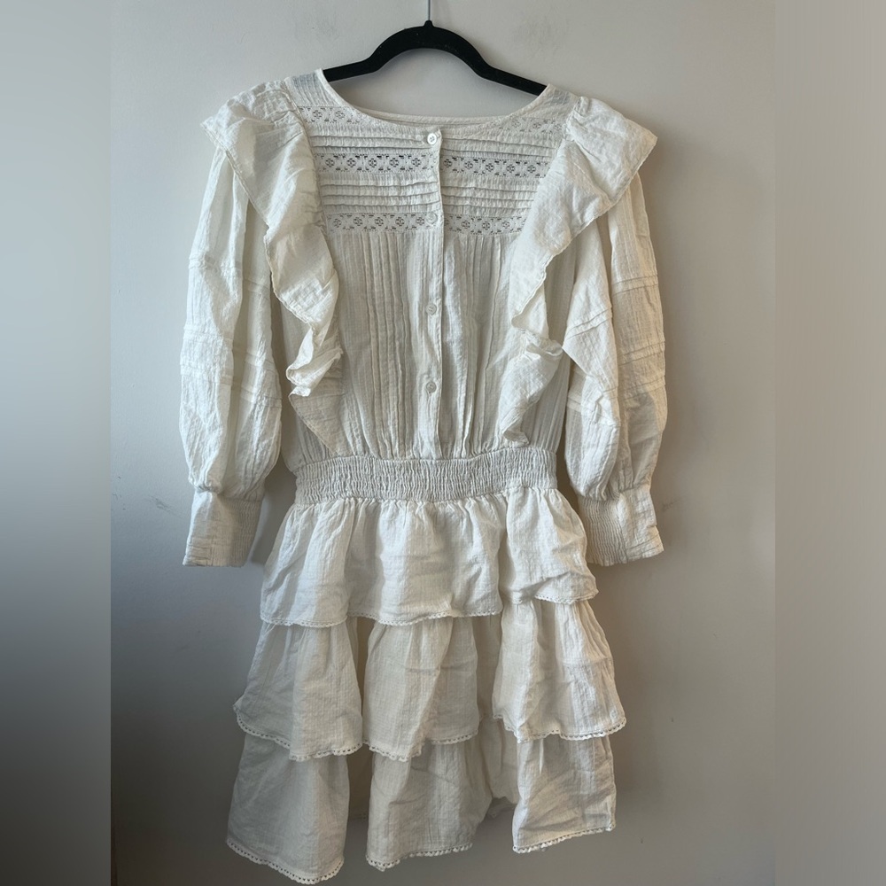 River Island Ruffled Eyelet Mini Dress (Size 10)